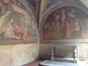 A fresco on the walls of a small chapel in the Cloister of the Dead.